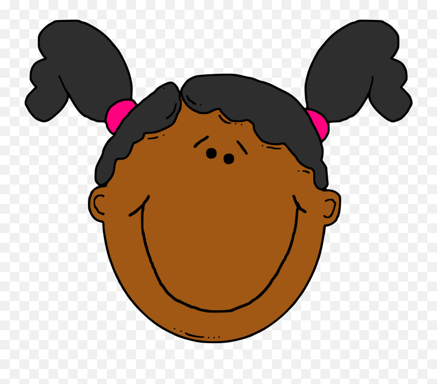 Girl Cartoon Face Clip Art - Black Girl Face Clipart Png,Cartoon Face Png