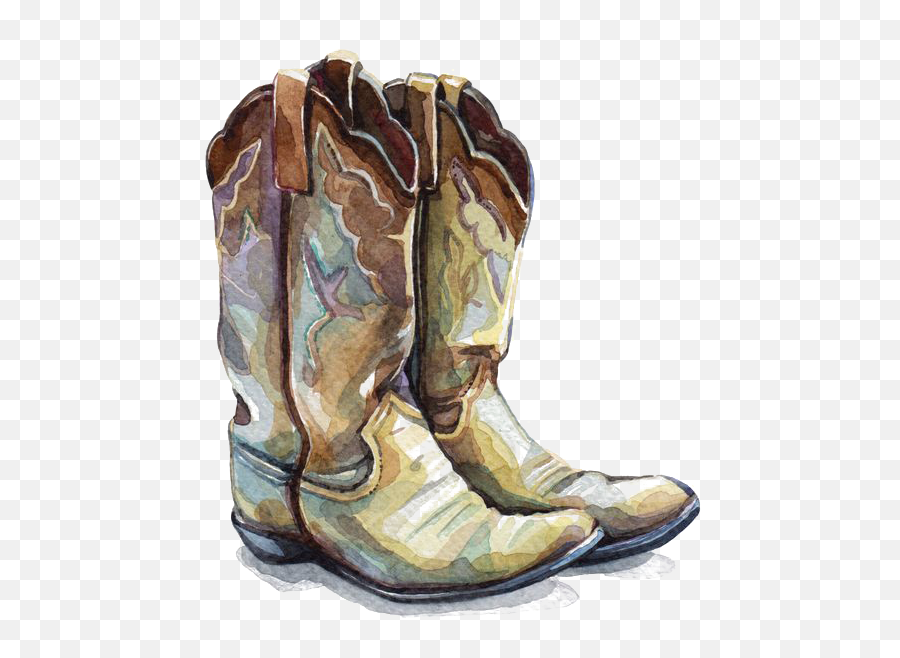 Download Boot Watercolor Painting Shoe - Life Is Better In Cowgirl Boots With Flowers Clipart Png,Cowboy Boot Png