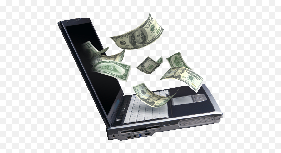 Money Flying Out Of Laptop - Make Money Online Png,Flying Money Png