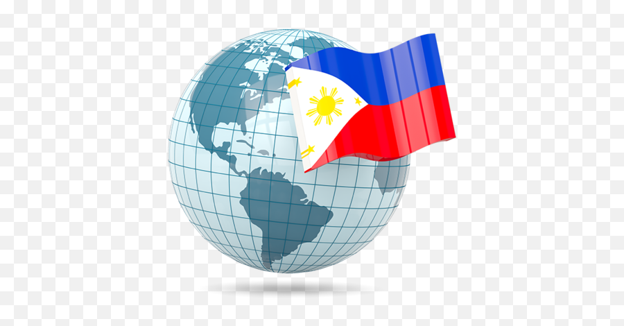 Globe With Flag Illustration Of Philippines - Singapore In The Globe Png,Philippine Flag Png