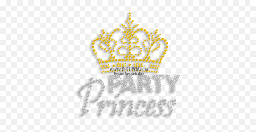 Download Party Princess U0026 Gold Crown Iron - On Rhinestone Solid Png,Gold Princess Crown Png