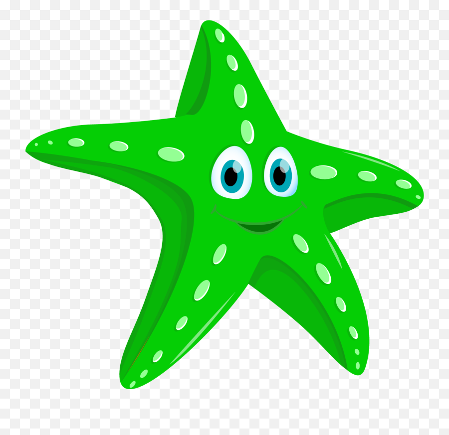 Green Clipart Starfish - Starfish Clipart Png,Starfish Transparent