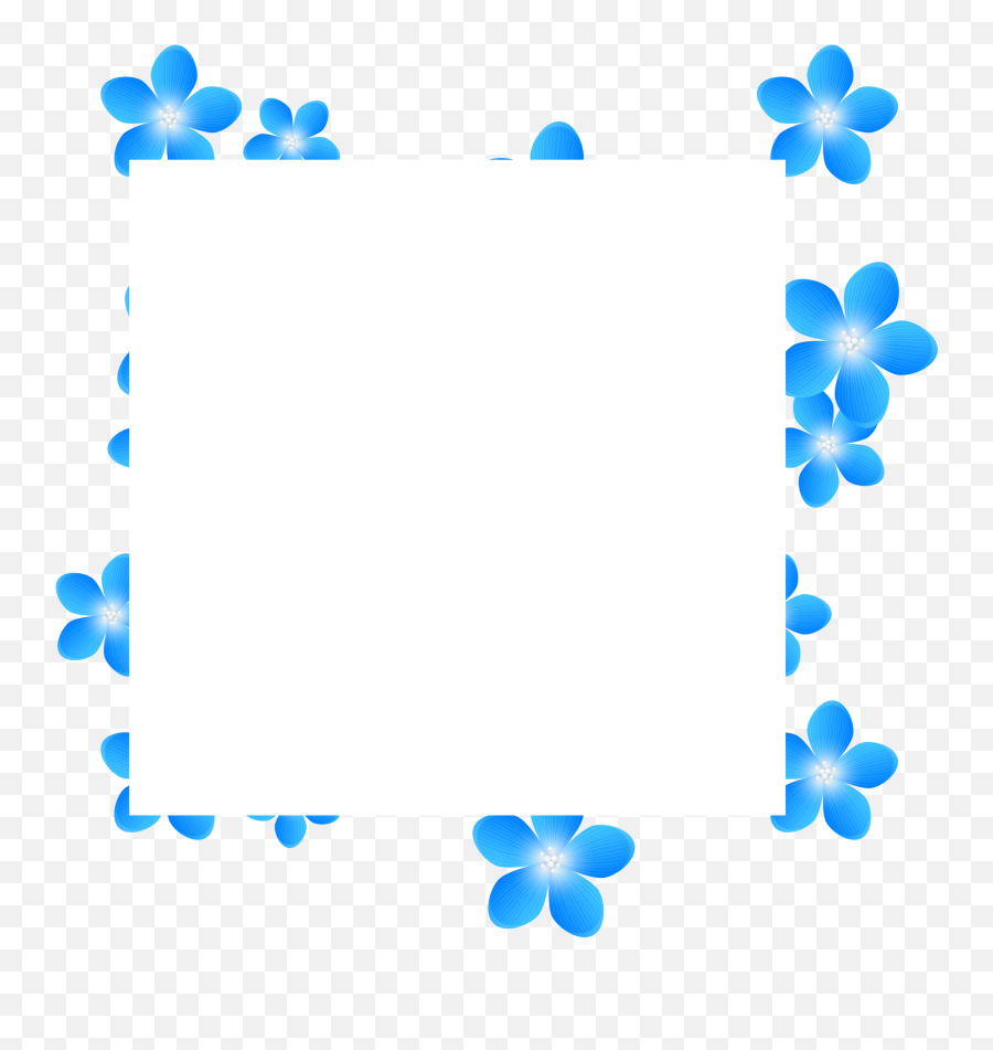 Blue Frame Flower Free Transparent - Transparent Blue Frame Clipart Png,Blue Frame Transparent