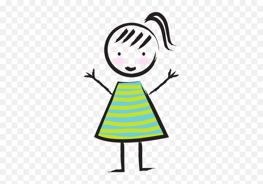 Happy Girl Drawn Isolated Icon Design - Dot Png,Happy Girl Icon