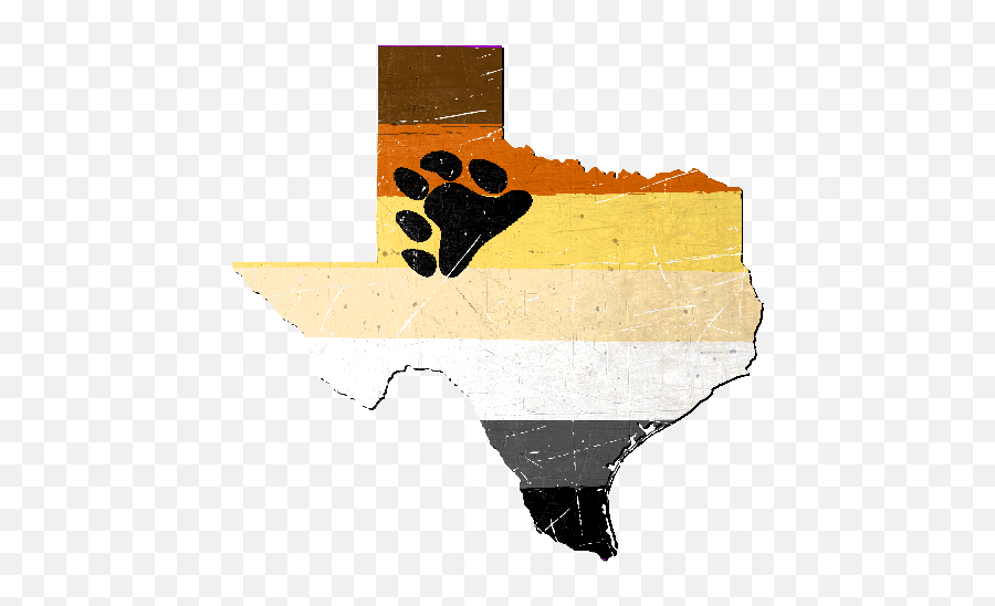 Texas Silhouette Bear Pride Flag - Gay Bears Paw Texas Pride Png,Texas Silhouette Png