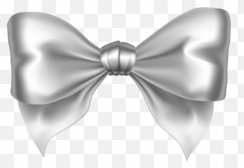Silver Bow Png Download - Ribbon