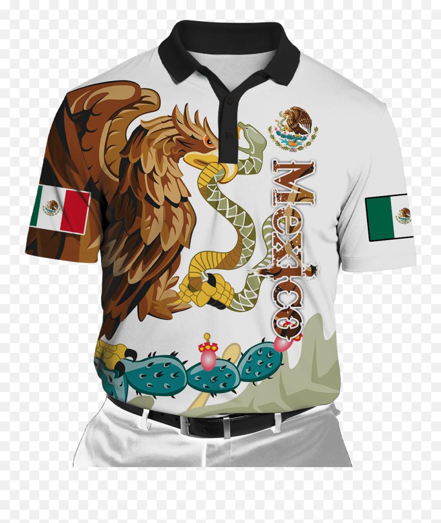 Mexico Eagle Icon Custom Name Polo Shirt Kv - Plushiesshop Short Sleeve Png,Moisture Wicking Icon