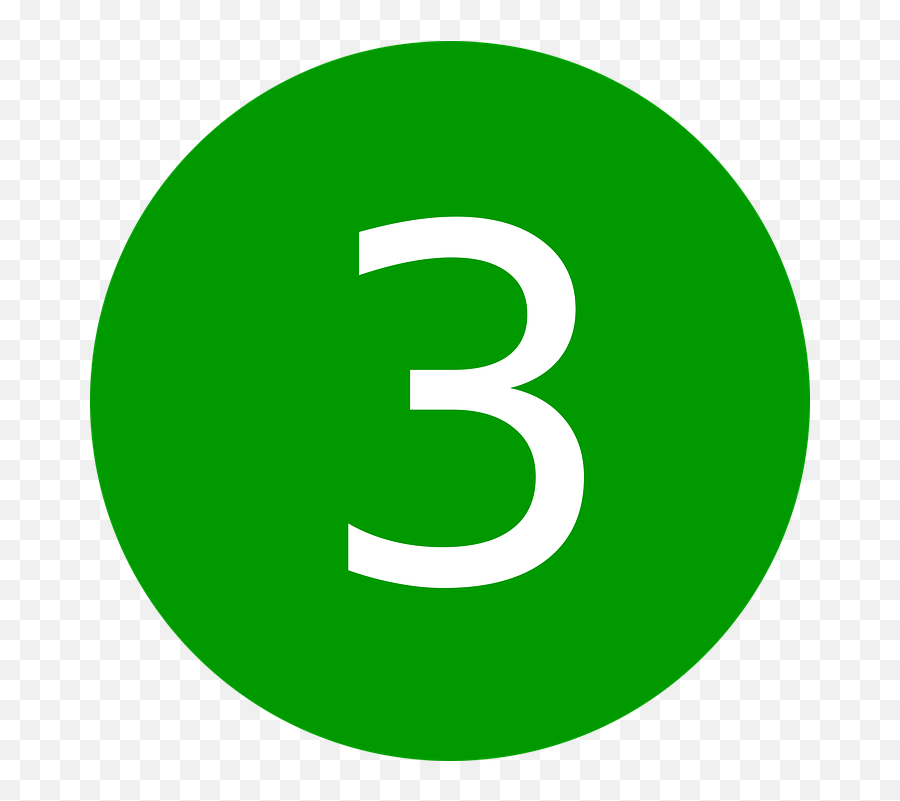 Three Number 3 - Number 3 In Yellow Circle Png,Number 3 Png