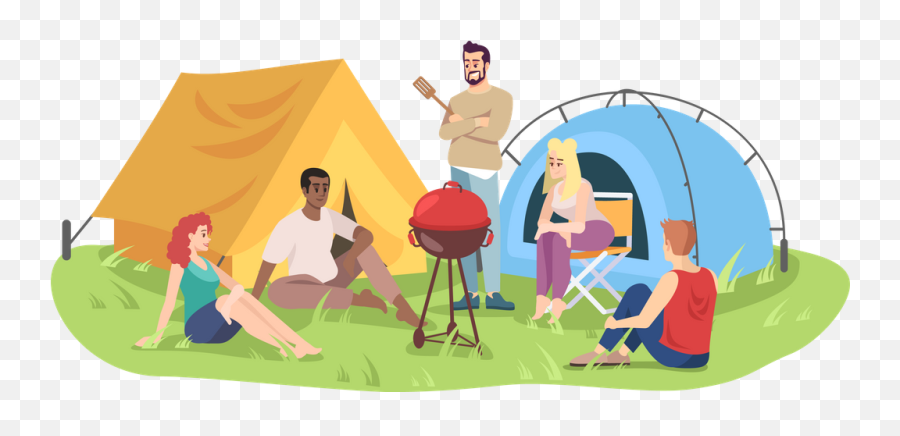 Premium Camping Festival Illustration Pack From People - Students Camp Vector Png,Camping Cartoon Icon