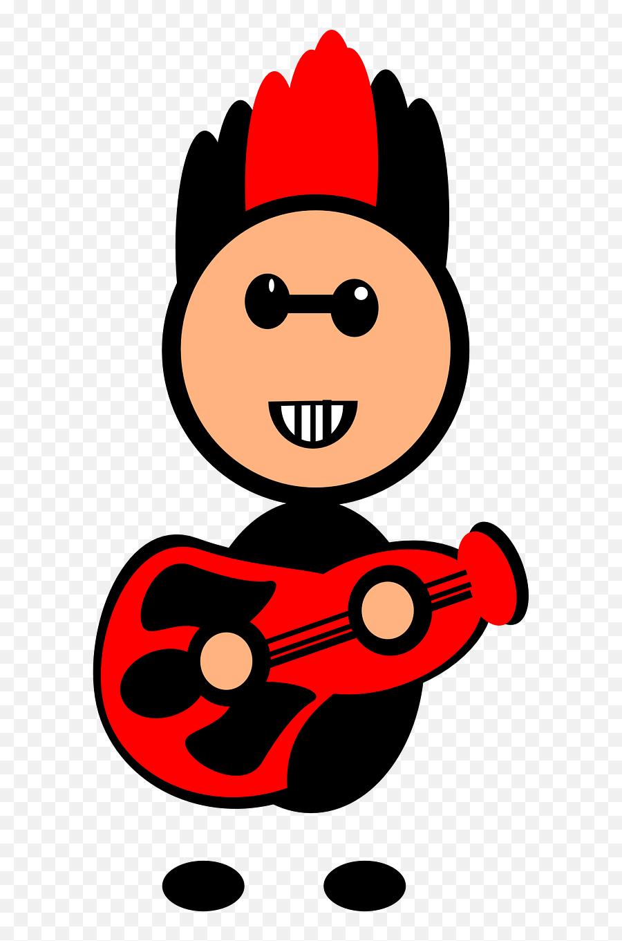 Rockstar Cartoon Lead Guitarist - Free Vector Graphic On Pixabay Png,Cartoon Guitar Png