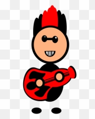 Rockstar Cartoon Lead Guitarist - Free Vector Graphic On Pixabay Png,Cartoon Guitar Png