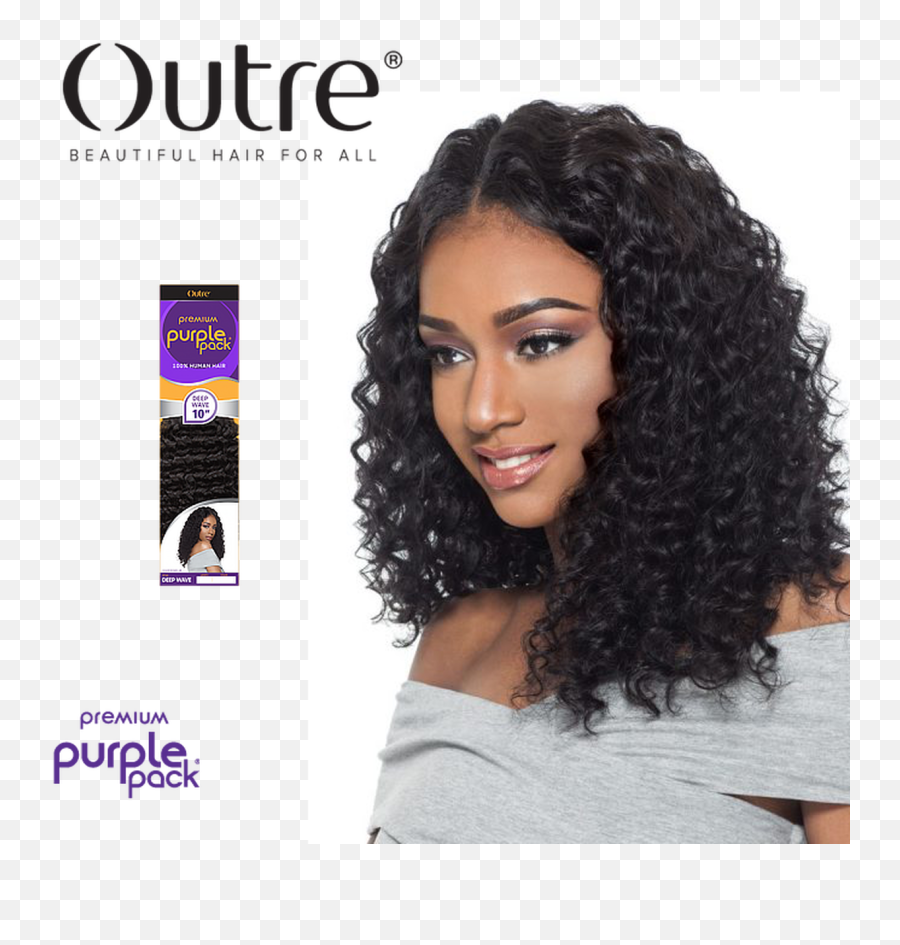 Outre Premium Purple Pack Deep Wave Weave - 14 Inch Deep Wave Wigs Human Hair Png,Wave Hair Png