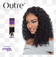 Outre Premium Purple Pack Deep Wave Weave - 14 Inch Deep Wave Wigs Human Hair Png,Wave Hair Png