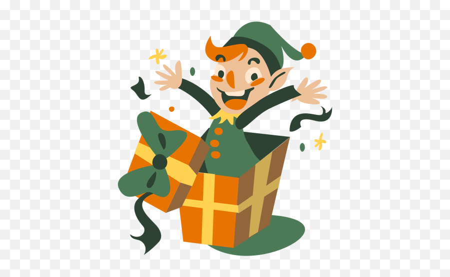 Cute Christmas Elf Jump Out Box - Transparent Png U0026 Svg Illustration,Elf Png