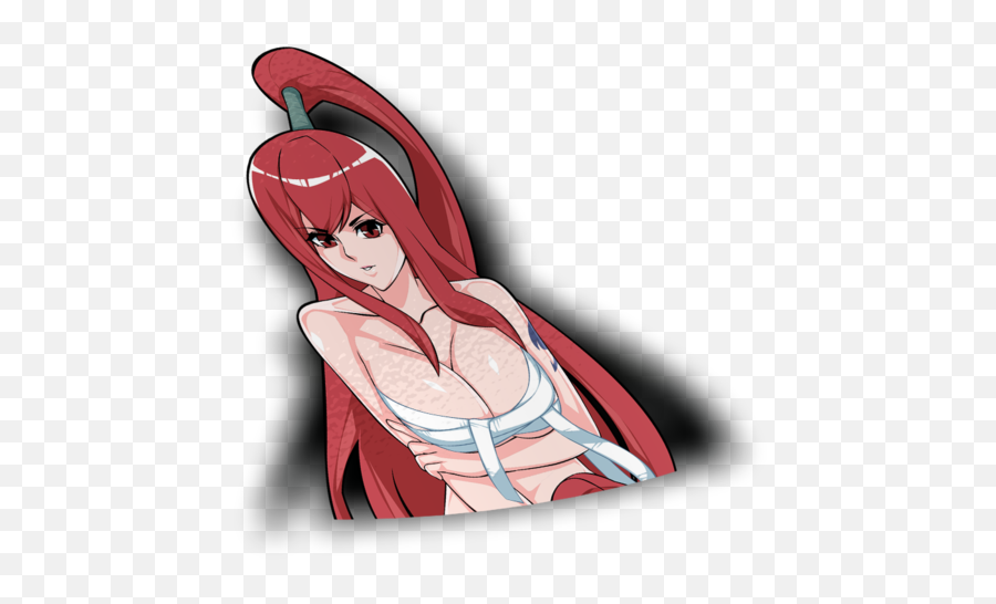 Erza Scarlet Peeker Sticker - Illustration Png,Erza Scarlet Png