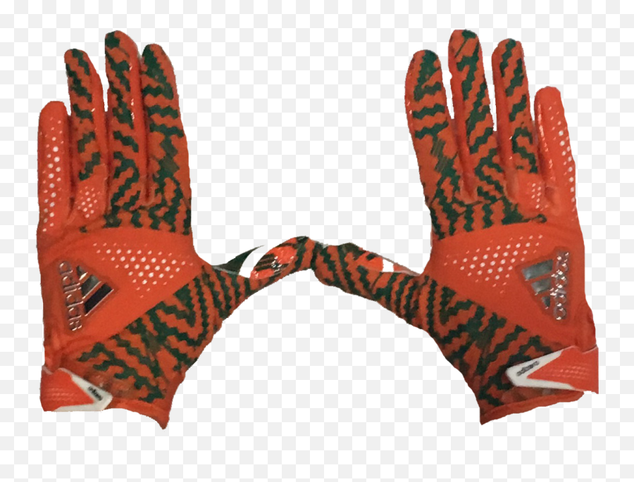 miami hurricanes adizero by adidas football gloves