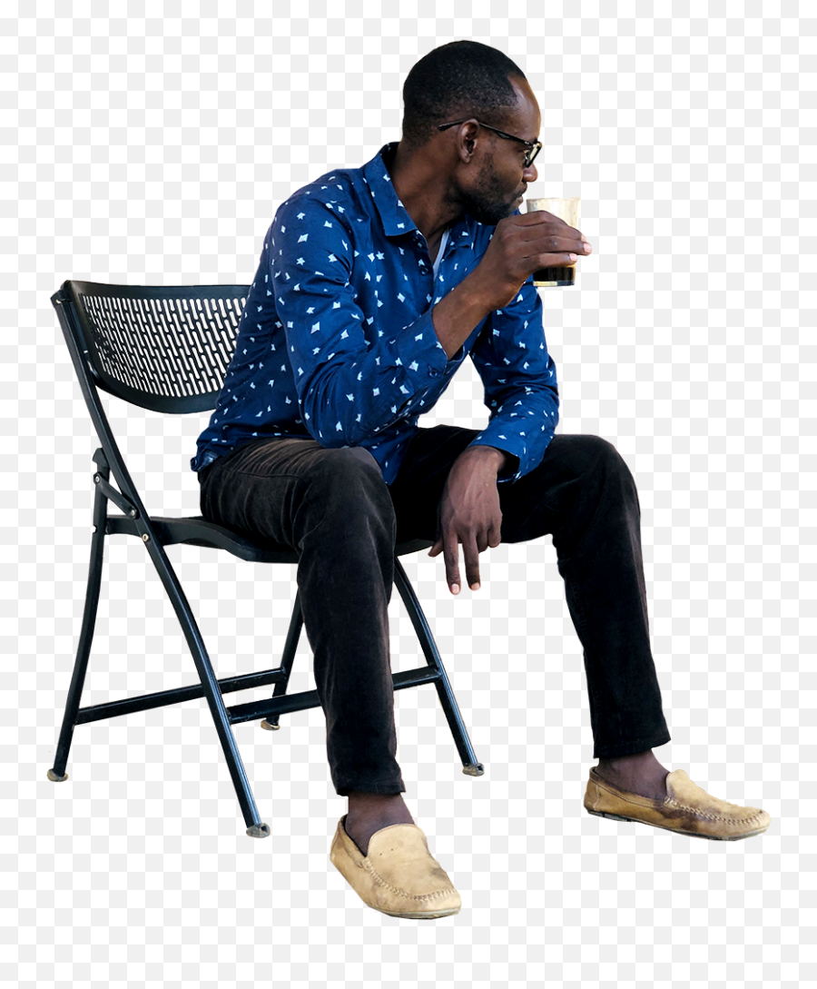 African Man Sitting - Person On A Chair Png,Person Sitting In Chair Png