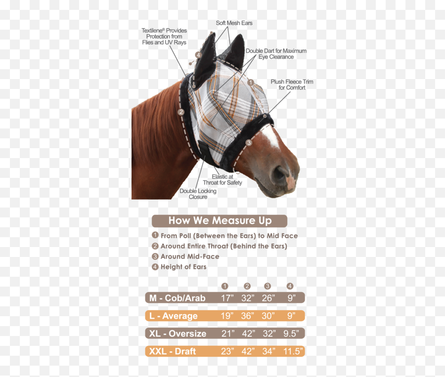 Fly Mask With Ears And Fleece Trim - Measure A Horse For A Fly Mask Png,Horse Mask Png