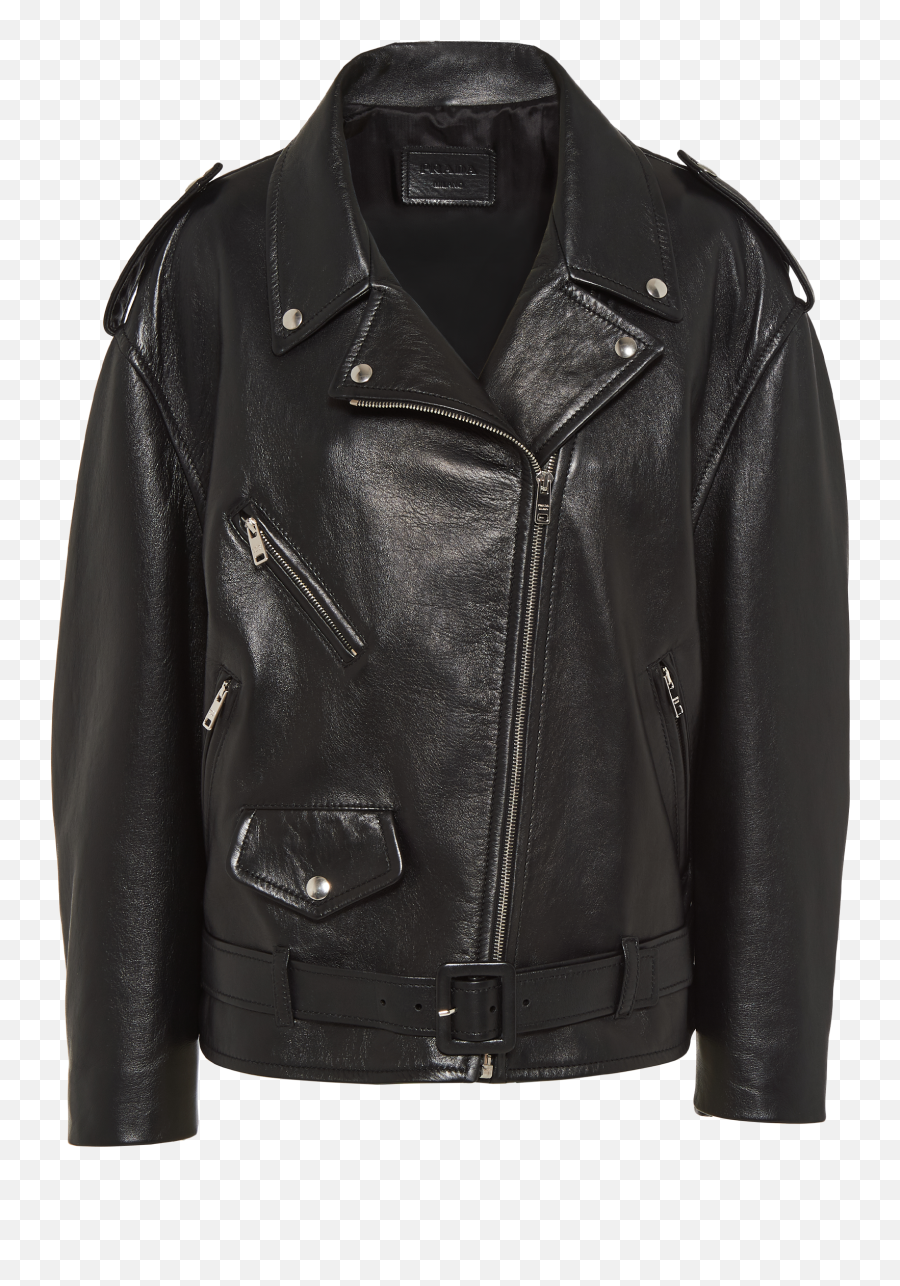 Black Leather Nappa Biker Jacket - Solid Png,Icon Denim Motorcycle Jacket