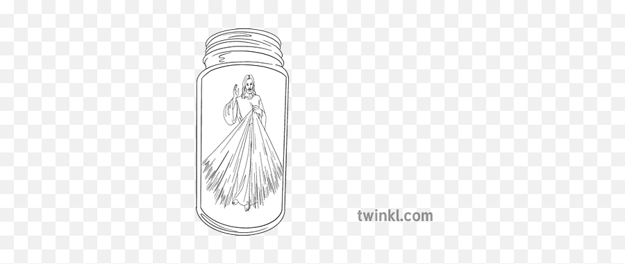 Divine Mercy Votive Candle Jar Craft Instructions Black And - Lid Png,Divine Mercy Imaage Icon