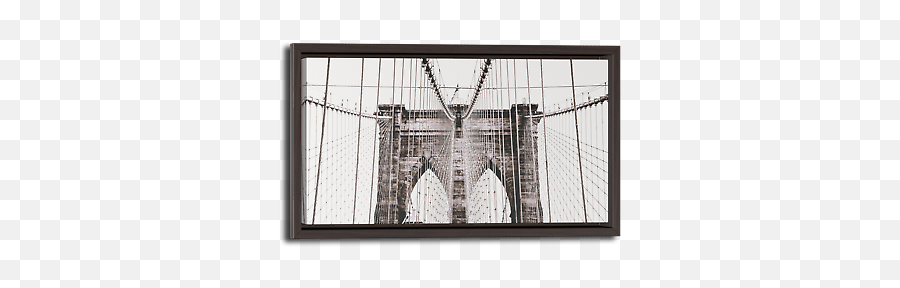 Brooklyn Bridge Black And White Framed Premium Canvas Print - Inca Rope Bridge Png,Brooklyn Bridge Png