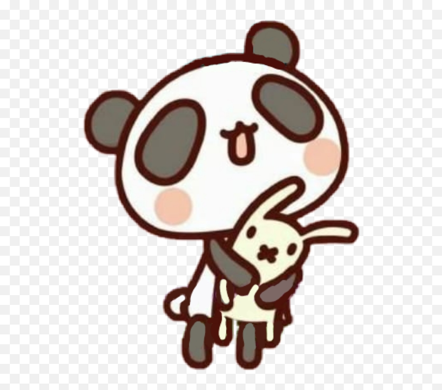 Panda Pandabear Bunny Rabittkawaii Plush Cute - Cartoon Cute Panda And Bunny Png,Cute Panda Png