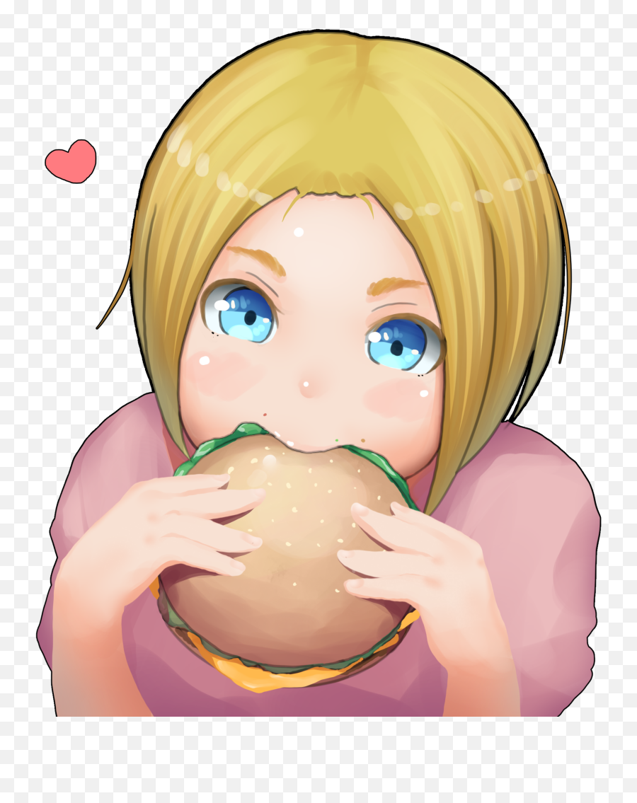 Anime Girl Eating Burger Png Image For - Anime Girl Eating Burger,Cartoon Burger Png