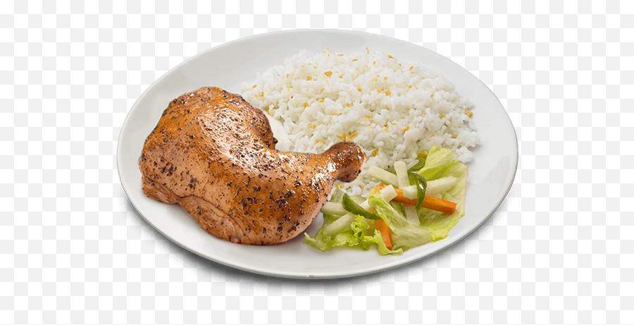 Download Quarter Chicken Plate - Rice With Chicken Plate Png,Rice Transparent Background