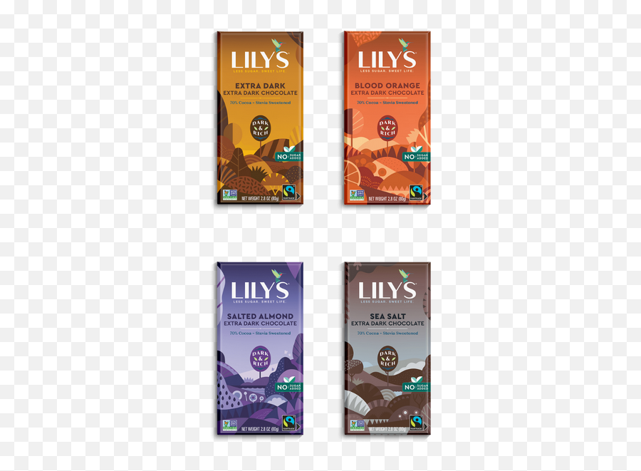 55 Dark Chocolate Bar Variety 4 - Pack Lilyu0027s Sweets Chocolate Bars Salted Almond Png,Sweet Icon Pack
