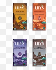 55 Dark Chocolate Bar Variety 4 - Pack Lilyu0027s Sweets Bars Salted Almond png