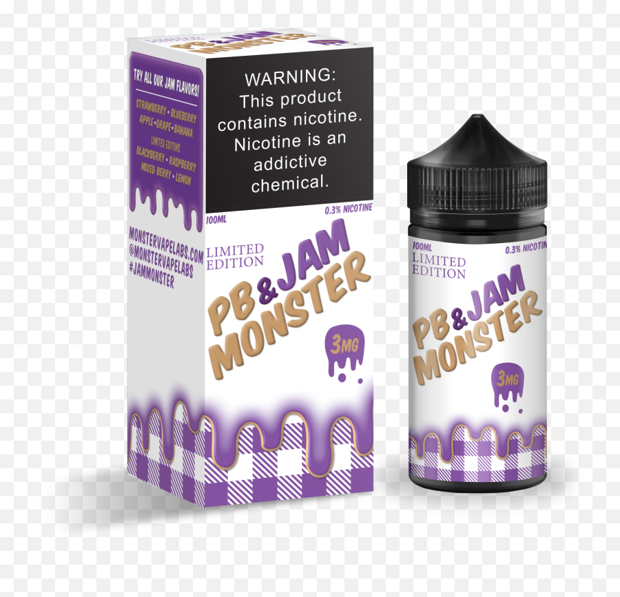 Jam Monster Pbu0026j 100ml Vape Juice 1295 U2013 Eightvape - Pb Jam Monster Grape 100ml Png,Peanut Butter Jelly Time Buddy Icon