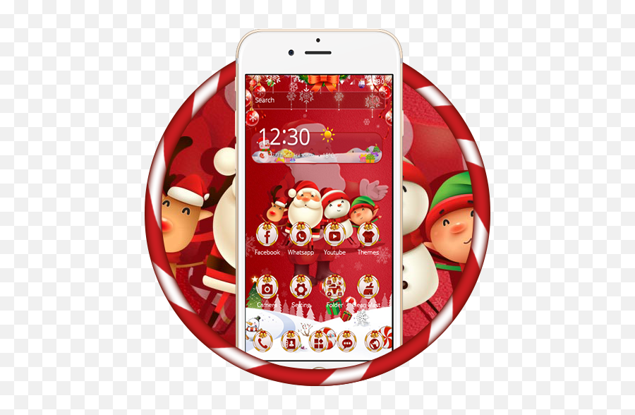 About Red Santa Claus Christmas Happy Theme - Iphone Png,Christmas Folder Icon