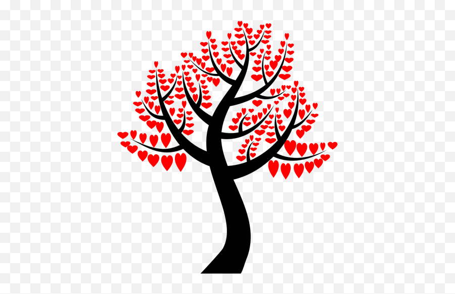Red Hearts Tree Free Svg - Colorful Tree Clipart Png,Red Tree Png