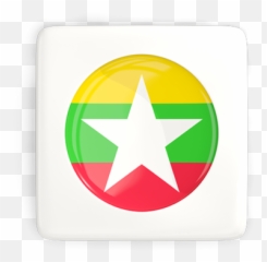 Square Icon With Round Flag - Myanmar Png