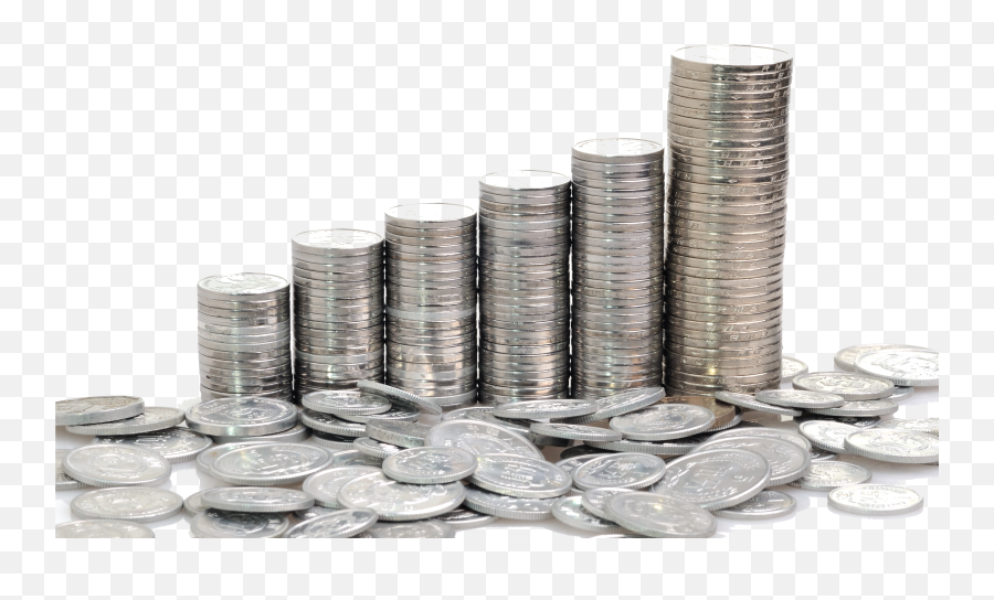 Download Silver Coin Stack Png - Pile Of Silver Coins Png,Silver Coin Png