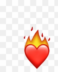 Creator Emoji Heart Fire - Heart Transparent Cartoon On Fire Png
