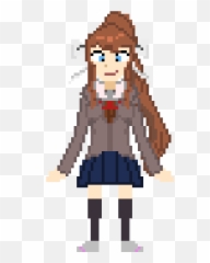 Pixilart - Monika Ddlc Sprite By Terrietont Cartoon Png,Monika Png