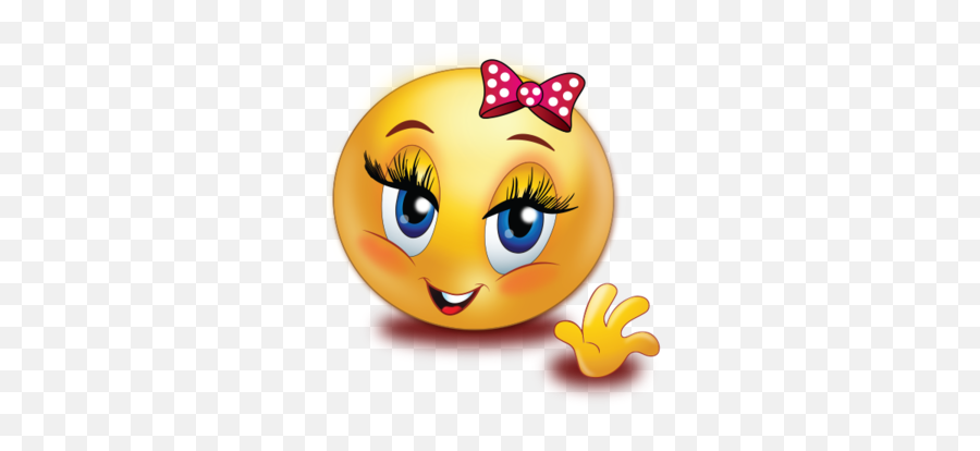 Greet Smile Girl Wave Hand Emoji - Thumbs Up Emoji Girl Png,Wave Emoji Png