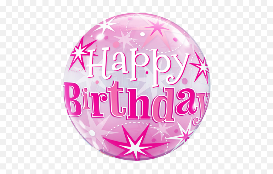 22 Happy Birthday Pink Sparkly Bubble Balloon - Pink Balloon Happy Birthday Png,Happy Birthday Balloons Png