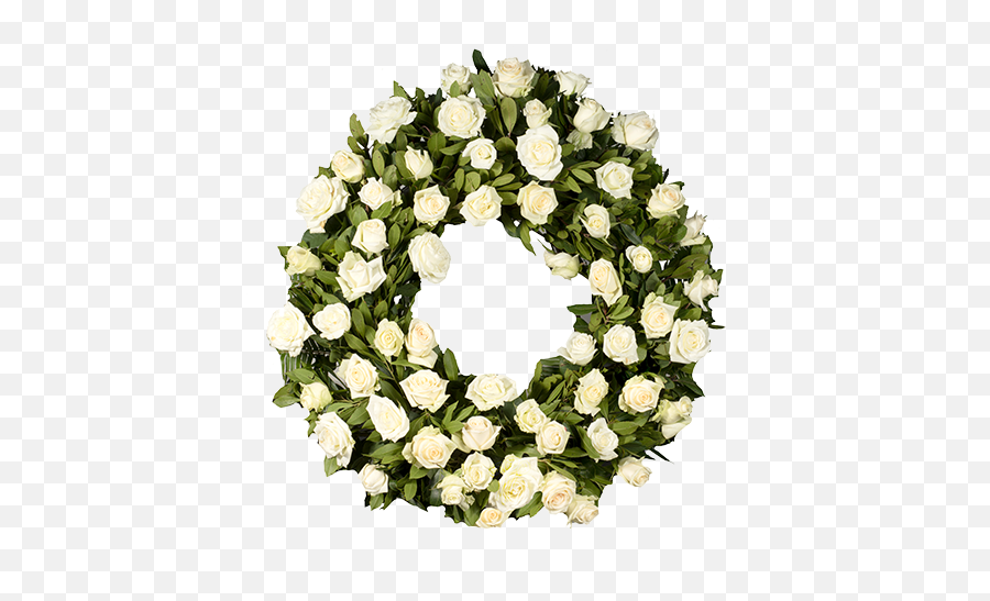 Big Roses Wreath - White Rose Funeral Wreath Png,White Wreath Png