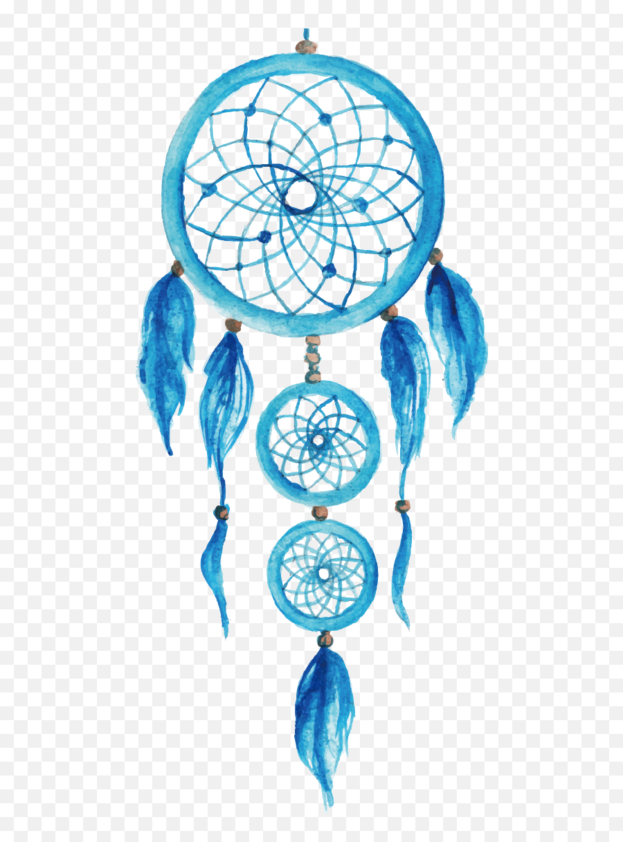 Download Free Watercolor Vector Hand - Painted Illustration Blue Dream Catcher Png,Dreamcatcher Png