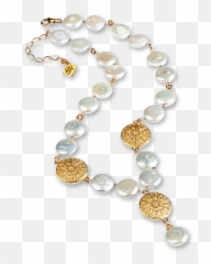 Eisenhower Coin Pearl Necklace - png
