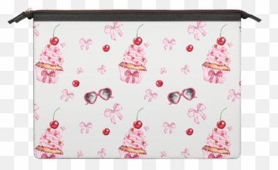 Macbook 12 - inch Case Cute Cupcakes Red Cherries Pink Bows For Holiday png