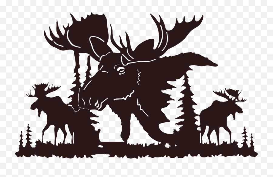Free Moose Silhouette Png Download - Moose Metal Wall Art,Moose Silhouette Png