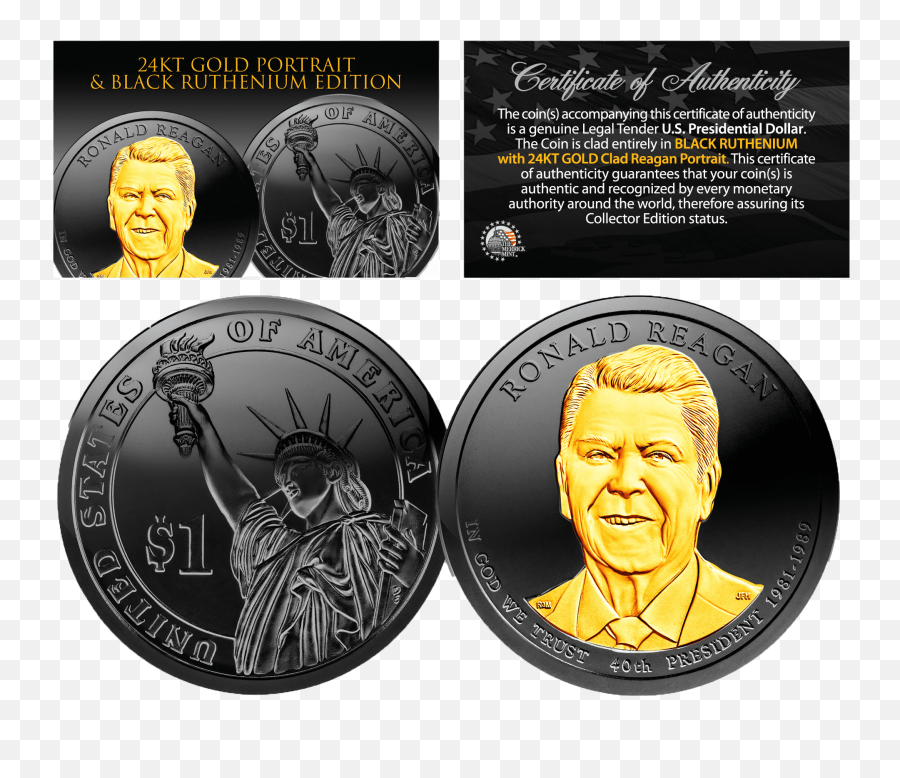 Ronald Reagan Presidential Dollar U - Coin Png,Ronald Reagan Png