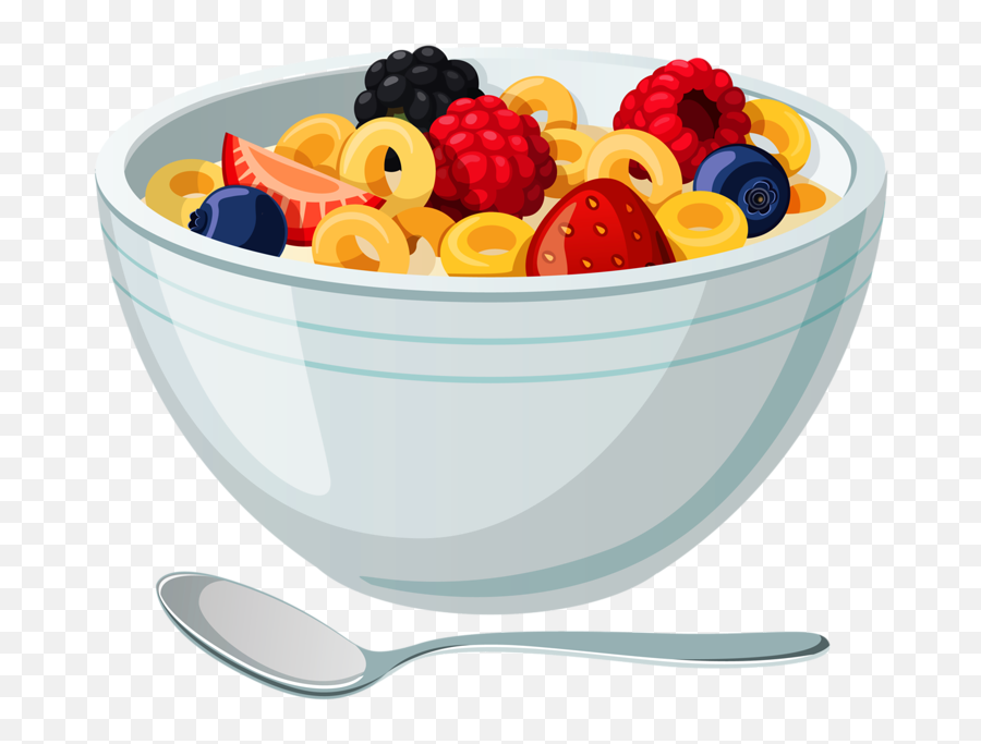 Clipart Fruit Cereal - Bowl Of Cereal Cartoon Png,Cereal Bowl Png - free  transparent png images 