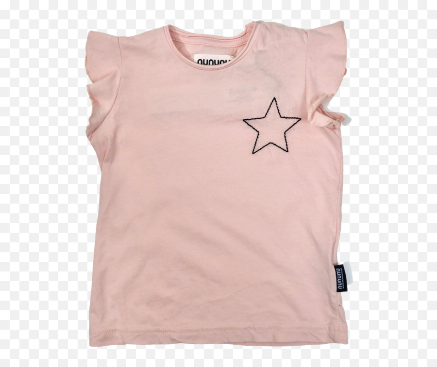 Nununu Embroidered Star Ruffle Tee Pink - Sleeveless Png,Pink Star Png