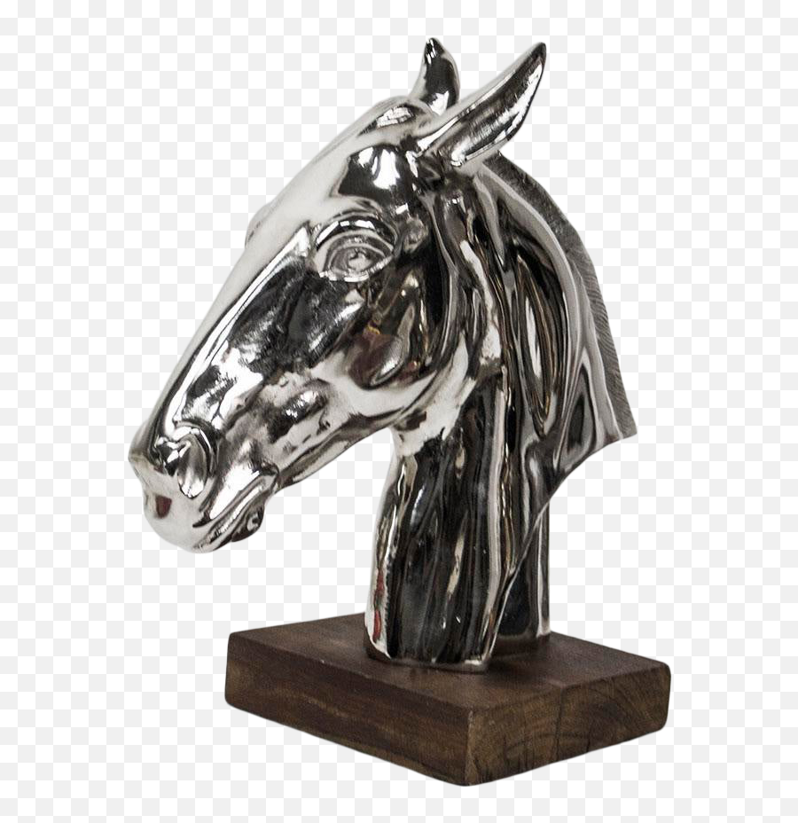 Contemporary Polished Nickel Horse Head Sculpture - Arteriors Design Solid Png,Horse Mask Png