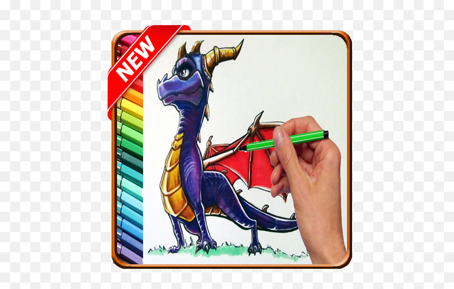 How To Draw Spyro Dragon 10 Apk Download - Comdrawspyr Dragon Png,Spyro Icon Png
