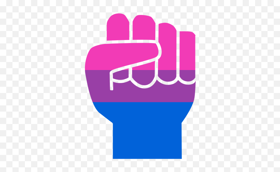 Bisexual Hand Finger Fist Stripe Flat - Transparent Png Pink Blue Purple Fist,Bisexual Flag Icon